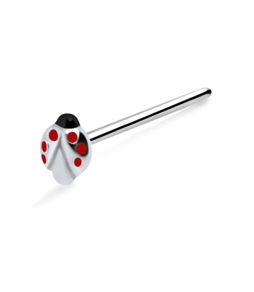 Ladybird Shaped Silver Straight Nose Stud NSKA-366